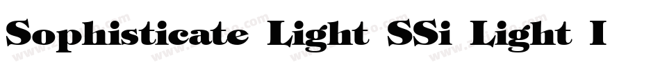 Sophisticate Light SSi Light Italic字体转换